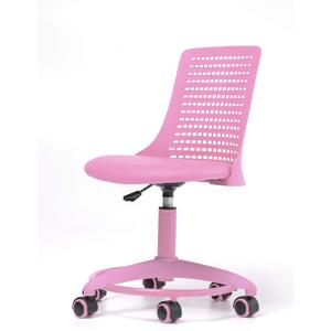OfficeFactor Kids Desk Chair Adjustable Height School/Home Children 4-12 Swivel with Anti-Scratch Wheels Breathable Back Chair for Kids Holds up to 175 Lbs  Color Pink