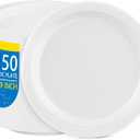 WELLIFE White Plastic Plates 9 Inch -150 Count for Party, Disposable Plastic Party Plates for Wedding Dinner Birthday Engagement
