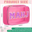 Empty Mahjong Tile Bag American PVC Clear Mahjong Case Size 166 Waterproof Zippered Storage Tile Holder Rack Bag for Game Lover Gift Travel, Case Only (Hot Pink,Mahj)
