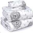 RUVANTI 100% Cotton Full Size Bed Sheets, 4 Pieces, Soft & Breathable Percale Weave Bedding, Deep Pocket 16", Hotel Standard, Crisp Cool Feel, Durable, Perfect Sheet Set Floral, Dandelion