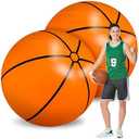 Meooeck 2 Pcs 40 Inch Giant Inflatable Basketball Party Decor Large Inflatable Sports Basketball Giant Beach Ball Pool for Outdoor Activity Summer Sports Birthday Party Supplies