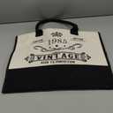40th Birthday Gifts for Women Canvas Tote Bag Travel Gear, Unique 40 Years Old Birthday Gifts for Mom Wife Aunt Friends Her, Vintage 1985 Handbag & Cosmetic Bag & Back in 1985 Poster