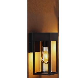Outdoor Wall Light Fixtures, Waterproof Exterior Wall Lanterns, Porch Lights with E26 Sockets & Cylinder Glass Shades, Modern Matte Black Wall Sconce for Porch Patio Garage
