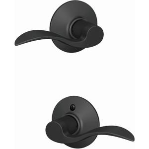 Schlage F10 ACC 622 Accent Door Lever, Hall & Closet Passage Lock, Matte Black
