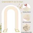 Hahafelt 8 feet Open Arch Backdrop Cover Beige Spandex Fitted Round Top Wedding Arches U-Shaped Fabric Arch Covers for Outdoor or Indoor Party Reception Home Photography Decorations