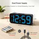 Peakeep Small Mini Digital Alarm Clock Battery Operated for Bedroom Travel, 1.65" Numbers Large Display Cordless Clock for Beside Seniors Elderly, Auto Manual Dimmers, 5 Levels Volume