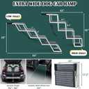Joyrally Extra Wide Dog Stair for Large Dogs,Foldable Dog Ramp for Car, Pet Steps Light Weight Aluminum,High Beds,for SUV Trucks, Supports up to 200 lbs (with Non Slip Surface)