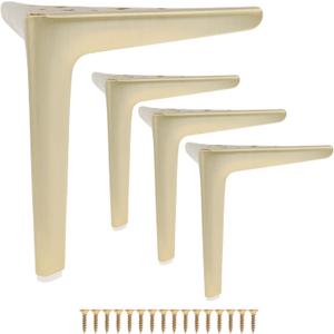 7 Inch Heavy Duty Furniture Legs Antique Brushed Gold, Metal Triangle Furniture Feet Set of 4, Modern Style DIY Replacement for Sofa Legs, Cabinet Legs, Dresser Legs (Brushed Gold, 7 Inch)