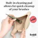 Embla Makeup Brush Holder Travel Cosmetic Case Pouch, Soft Silicone Cosmetic Bag Make Up Brushes Holder with Secure Snap Closure, Travel Makeup Brush Case, Flamingo