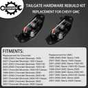 Tailgate Handle Latch Rebuild Kit, Compatible with 1999-2006 Chevy Silverado 1500 2500 3500, GMC Sierra, Replaces# 15997911 15921948 Rear Tail Gate Door Parts Gasket Bezel Lock Bolt Hinge Locking Set