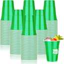 100 Pack Green Plastic Cups 16 oz, Disposable Cups for St Patrick's Day, Heavy Duty Drinking Cups, Graduation Cup for Wedding Christmas Beer Taste Serving Snack Sample Tastings Barbecues