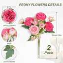 MARTINE MALL 2 Packs Peonies Artificial Flowers, Mixed Pink Artificial Peonies, Silk Peonies Flowers Fake Peonies Artificial Flowers Peonies Bouquet for Centerpiece Table Wedding Party Home Decor