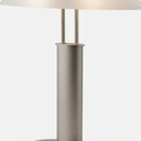 ARTIVA Table Lamp 18.5" Nickel Finish w/ Oval Canoe-Shaped Frosted Glass Shade