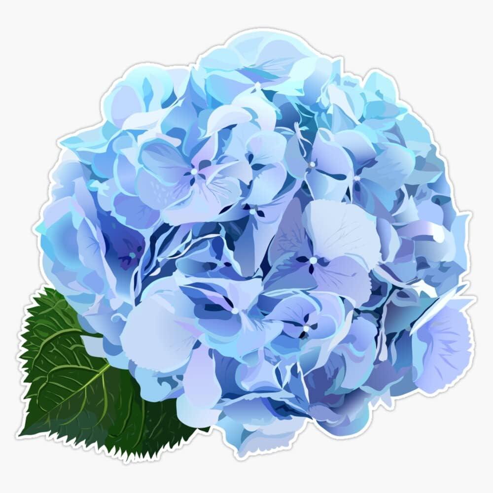 Watercolor Style Hydrangea Flowers Set. Vinyl Decal Bumper Sticker 5"