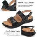 Women Flat Sandals Dreesy: Comfortable Summer Sandals for Women 2025 - Ladies Indoor Outdoor Casual Shoes for Walking (Black)