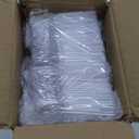 duskeep 100 Pack 3 oz Plastic Mini Dessert Cups with Spoons, Square Tall Clear Shooter Cups for Dessert, Individual Treat Cups, for Cake Parfait Appetizer Mousse Yogurt Pudding Fruit