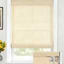LazBlinds No Drill Bamboo Roman Shades, 32" W x 48" H, Star-Beige