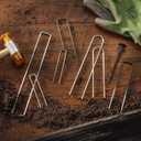 GardenMate 100-Pack Anti-Rust 6'' 11 Gauge Heavy-Duty Flat-Top U-Shaped Garden Stakes Staples Spikes Pins Pegs - Ground Stakes for Anchoring Landscape Fabric