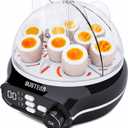 SUSTEAS Rapid Egg Cooker 9 Eggs Capacity, Soft, Medium, Hard Boiled Egg Cooker Simultaneously, Electric Egg Poacher, Kitchen Egg Steamer, Auto Shut-Off, Smart Voice Prompts, Timer Function, Black