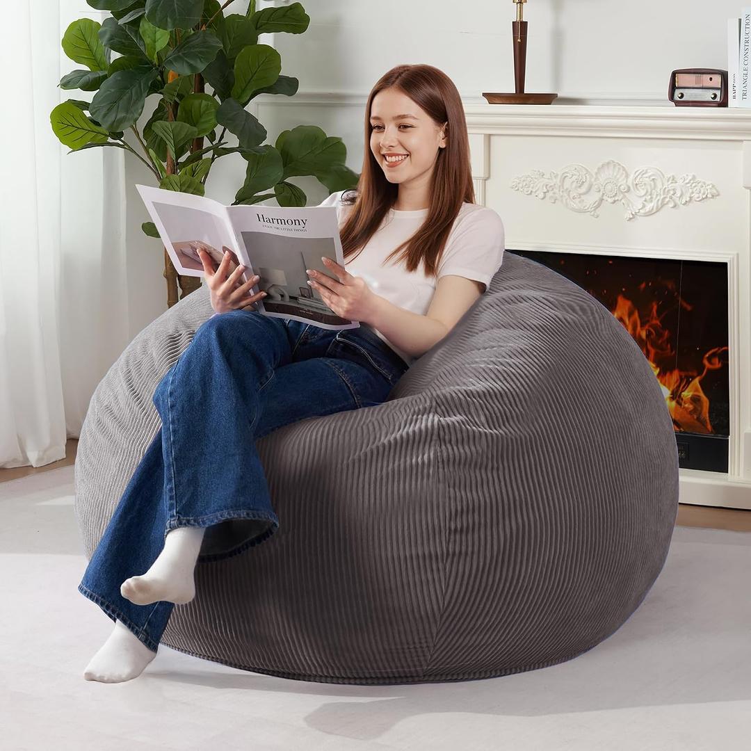 Homguava 4FT Bean Bag Chair for Adults,Teardrop Beanbag Chair with Handle