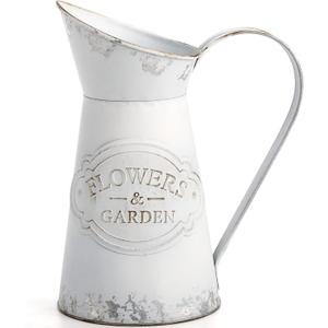 SOUJOY Rustic Shabby Chic Vase, Farmhouse Galvanized Flower Vase, Metal Milk Jug Vases, French Style Vintage Decorative Pitcher for Home Decor, Photo Props, Sparklers for Weddings