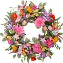 20 inch Spring Wreath for Front Door Summer Wreath Tulip for Spring Decorations Home Decor Wedding Farmhouse Holiday