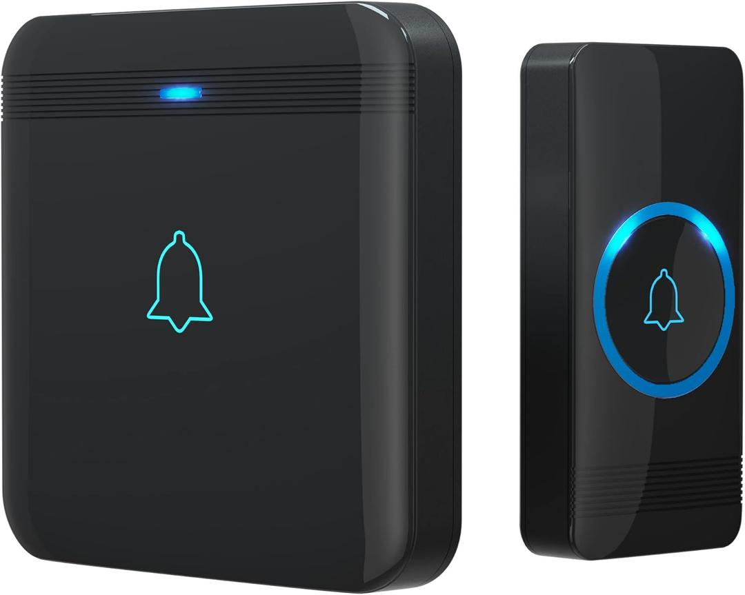 AVANTEK Wireless Doorbell, D-3G Waterproof Chime Kit Operating at Over 1300 Feet with 52 Melodies, 5 Volume Levels & LED Flash