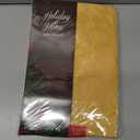 Newbridge Christmas Carol Holiday Noel Damask Fabric Tablecloth, 60 x 84 Inch Rectangle, Gold, Holly Leaf Poinsettia Weave, Wrinkle Free Soil Resistant Easy Care Table Cover
