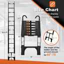 Telescoping Ladder, SocTone 12.5 FT Aluminum Lightweight Extension Ladder with 2 Triangle Stabilizers, Heavy Duty 330lbs Max Capacity, Collapsible Ladder with Hooks for RV or Outdoor Work