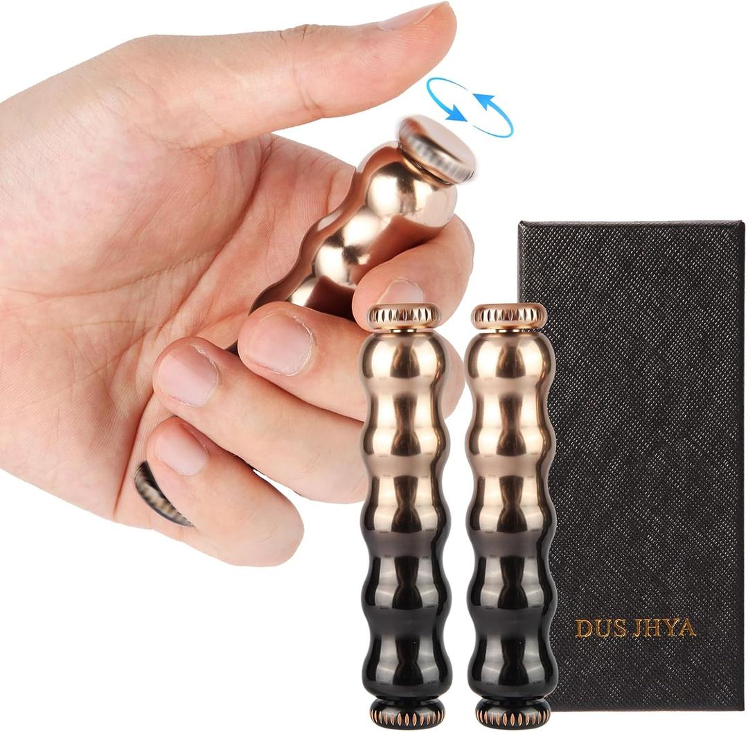 Fidget Spinner Adult Desk Toy, Metal Fidget Toys for Anxiety Relief, ADHD Stress Relief Hand Spinner, Cool Mini Figure Ornament for Focus & Relaxation (2Pcsa)