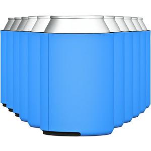 TahoeBay Blank Beer Can Cooler Sleeves Bulk Sublimation Blanks for Vinyl Plain Collapsible Foam Can Sleeves Coolers for Soda Cans and Bottles Custom Drink Holder Assorted Solid Color (Neon Blue)
