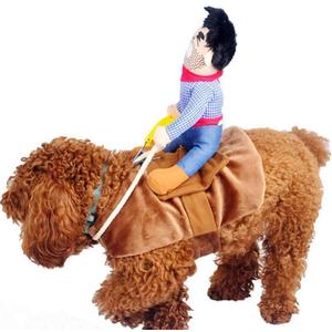 ISMARTEN Cowboy Rider Dog Costume for Dogs Outfit Knight Style with Hat Pet Costume for Halloween Day (X-Large)