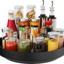 Ovicar Lazy Susan Turntable Organizer - 13 inch Rotating Spice Rack Metal Lazy Susan for Cabinet Pantry Kitchen Countertop Bathroom Refrigerator Table Storage, Black