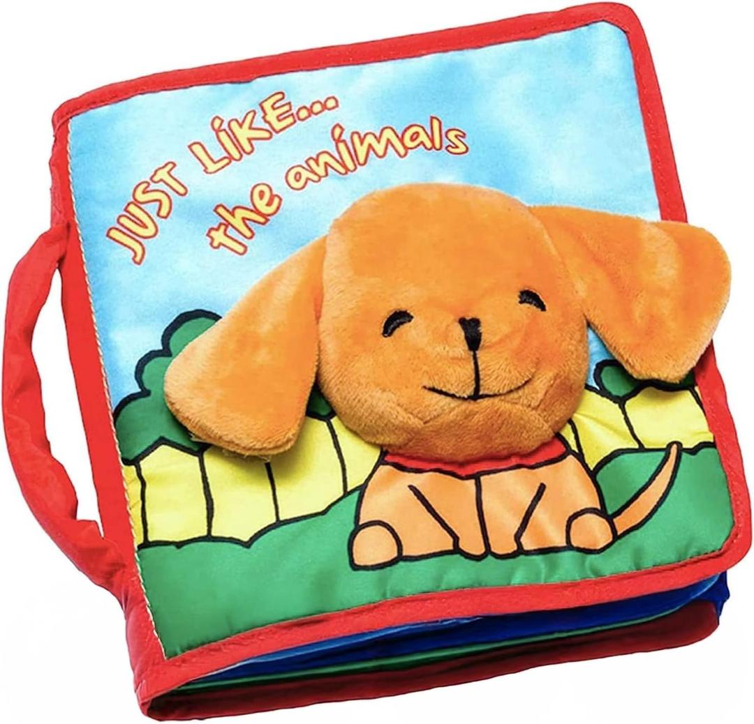 ToBe ReadyForLife Stimulating Baby Crinkle Books for 0-6 Months and 6-12 Months Infants - Toys Gift for 1 Year Old - Soft Cloth Animals Baby Books for Gifting (Blue)