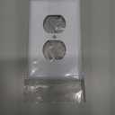 Metal Electrical Outlet Covers, light Switch Cover Wall Plates, Mid Size 3.16''*4.92'' Switch Plate, Wall Plates of Various Styles for Indoor and Outdoor Pure White (1 Gang Duplex 4 PK)