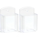 2 Pcs Remote Control Holder Wall Mount, TV Controller Holder, Self Adhesive Remote Holder, Wall Pen Holder Storage Accessories for Home Office School（Clear）