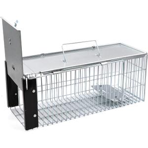Squirrel/Chipmunk Trap  Heavy Duty Humane Live Cage for Rats, Mice, Weasels, and Other Small Rodents  Outdoor Reusable Steel Animal Trap for Pati