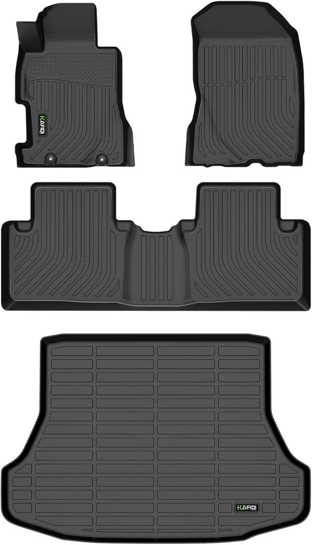 HAFIDI® Floor Mats & Cargo Liner Set Fit for 2006-2011 Honda Civic (Only Sedan Not for Coupe & Hybrid) All Weather TPE Anti-Slip Car Full Set Floor Liners Custom Accessories - Black