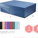 PACKHOME 17x14.5x5.5 Inches, Extra Large Gift Box with Lid, Magnetic Closure Box for Clothes and Large Gifts (Glossy Blue), 1 Count