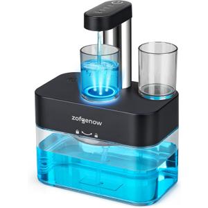 ZOFGENOW Upgraded Automatic Mouthwash Dispenser for Bathroom,Bathroom Accessories 17.6 FlOz Wall Mounted Dispensers with Magnetic Cups,Adjustable Dispensing Levels, Suitable for All Age Groups,Black