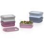 Ello Plastic 3.7 Cup Meal Prep 2 Pack Set - BPA Free Plastic Food Storage Container with Silicone Boot and Airtight Lids, Dishwasher, Microwave, and Freezer Safe, Elderberry