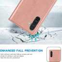 ZZXX for Samsung Galaxy A26 Wallet Case with [RFID Blocking] Card Slot Stand Strong Magnetic Leather Flip Fold Protective Phone Case for Samsung Galaxy A26 Case Wallet(Rose Gold-6.7 inch)