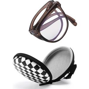 Large Frame Folding Reading Glasses for Women and Men Blue Light Blocking Readers Glasses for Reading with Portable Case