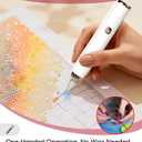 Electric Diamond Painting Pen, Cordless Vacuum Diamond Art Pen Low-Noise, Wax-Free, 3-Speed Adjustable, Rechargeable, Lightweight, Extra Tips - Portable Diamond Art Accessories Pens for Crafts Lovers