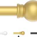 Gold Curtain Rods for Windows 66-120 Inch, 5/8" Stainless Steel Small Curtain Rod for Bedroom, Living Room, Kitchen, Farmhouse (30"-124")