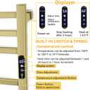XBVV Towel Warmer Rack for Bathroom with Timer/Fahrenheit Temperature Control Wall Mounted Electric Heated 10 Bar Rail Plug-in or Hardwired Keep Bath Shower Towel Warming (Brushed Gold)