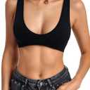 Women's Backless Sleeveless Fitted Crop Tank Top Party Rave Tops Streetwear (Black, L)