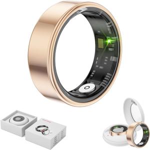 Smart Ring Health Tracker,Anillo Inteligente para Hombre,Health Rings for Women & Men,Long Lasting Batteries Sleep Ring (Gold, 7#) (7, Gold)
