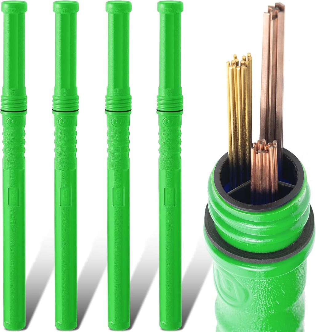 4 Pcs Welding Rod Storage 40 Inch Tig Rod Storage Canisters Welding Electrode Holder Airproof Waterproof Welding Rod Container (Green)