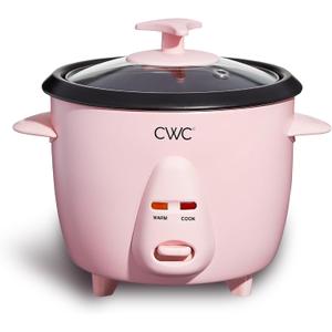 COOK WITH COLOR 6 Cup Rice Cooker 300W - Effortless Cooking and Perfectly, Cooks 3 Cups of Raw Rice for 6 Cups of Cooked Rice, Pink